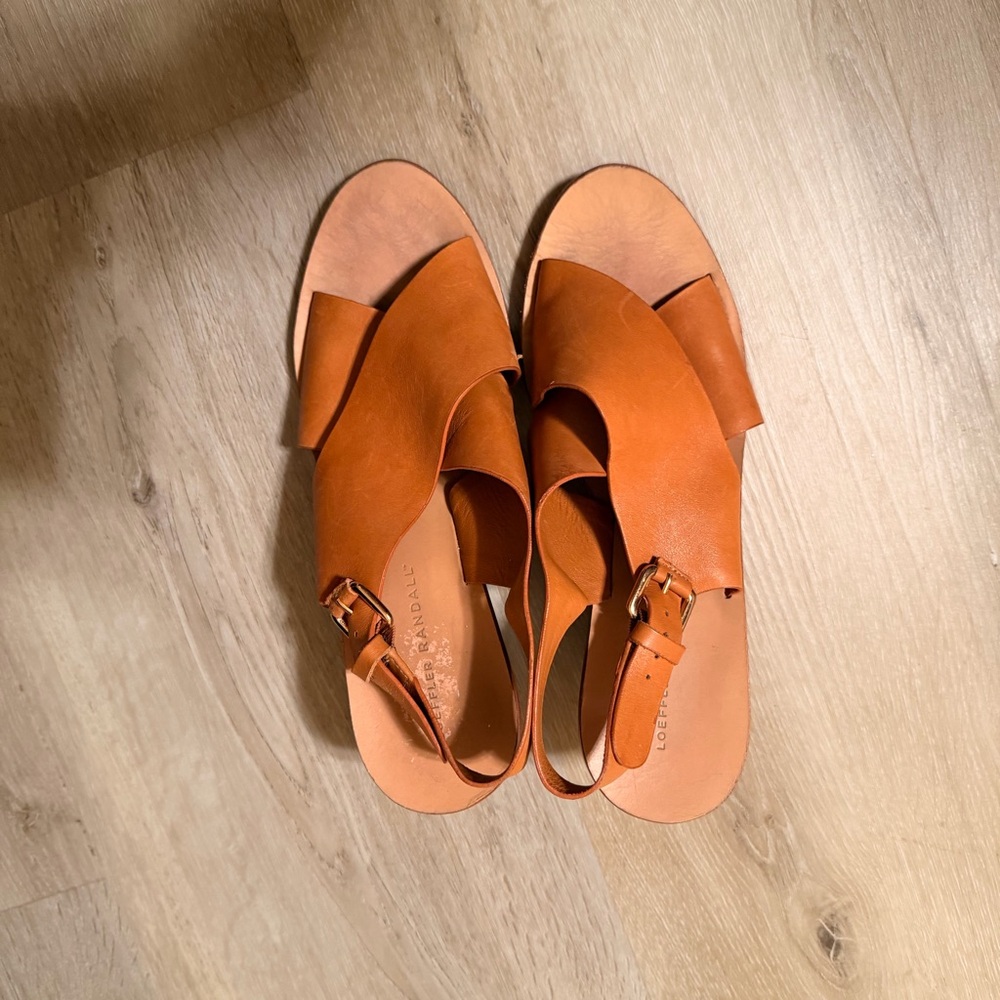 Loeffler Randall Cognac Leather Slingback Sandals